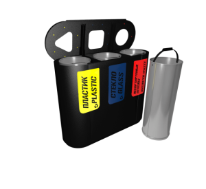 Урна для раздельного сбора мусора Город 3 секции (3х38л)